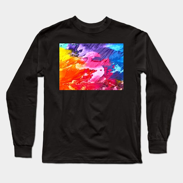 Acrylic Colour Painting Long Sleeve T-Shirt by Dreamer